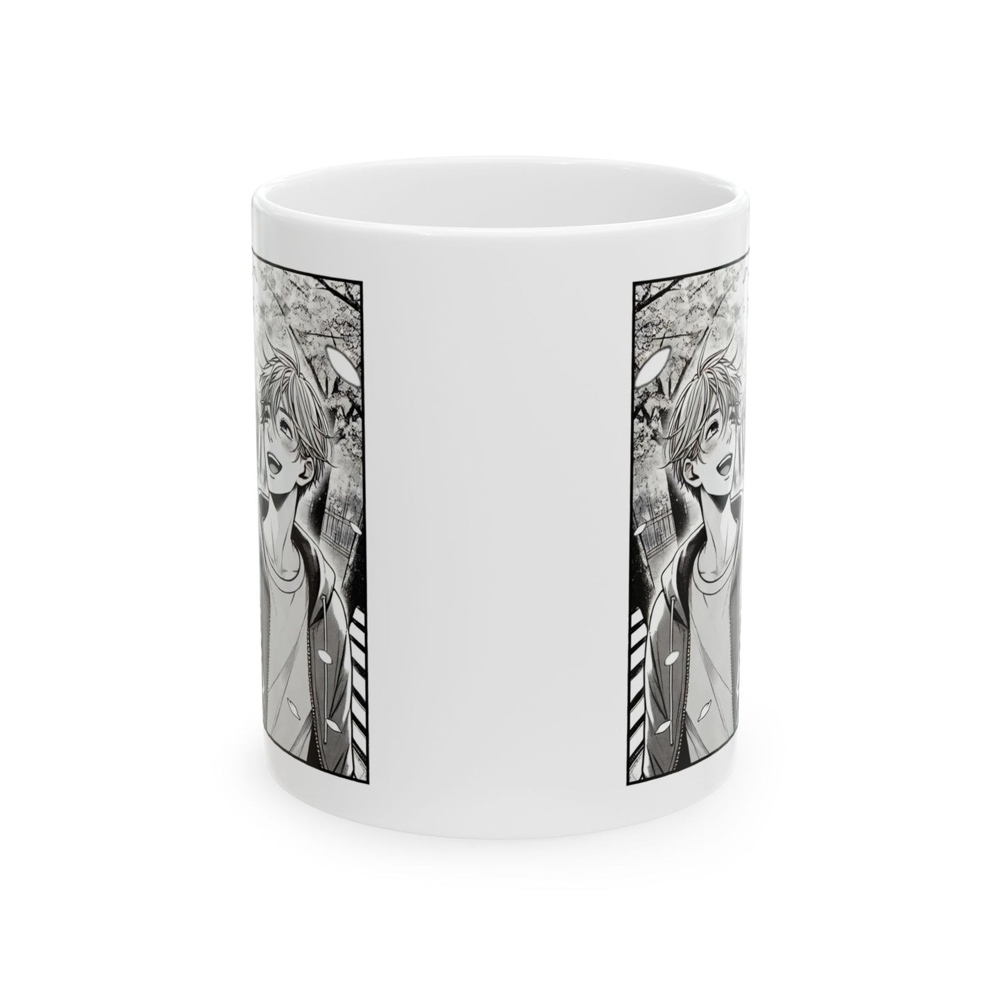 Yaoi Manga Mug – Black and White Boys Love Coffee Cup, Aesthetic Yaoi Gift for LGBTQ Readers and Monochrome Manga Art Fans